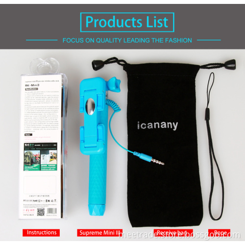 fashion mini pen size monopod selfie stick color outdoor travel essential